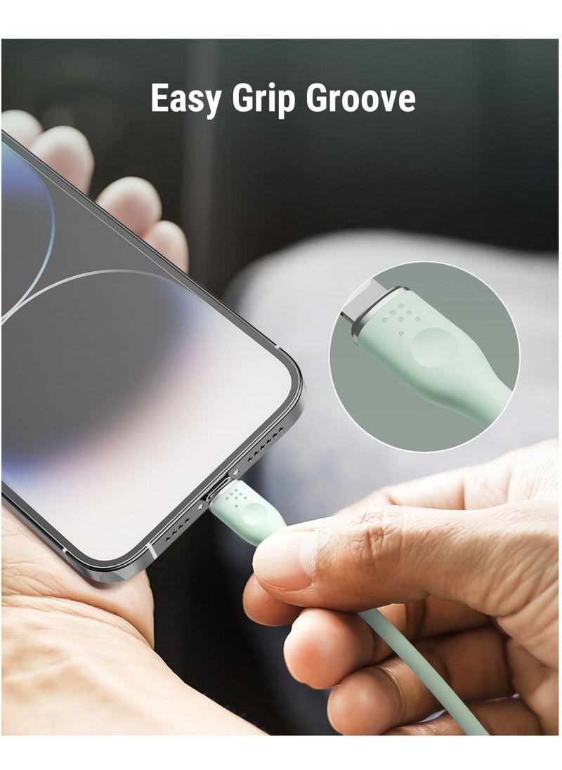 60W Powerlink Moss USB-C to Lightning Cable (1.2m) for iPhone 14/13/12 Pro Max, 12/11 Pro, X/XS/XR, 8 Plus | 3A Zinc-Alloy Connector | Supports Power Delivery for Fast Charging and Data Transfer | Durable Design for Enhanced Longevity and Performance- Green