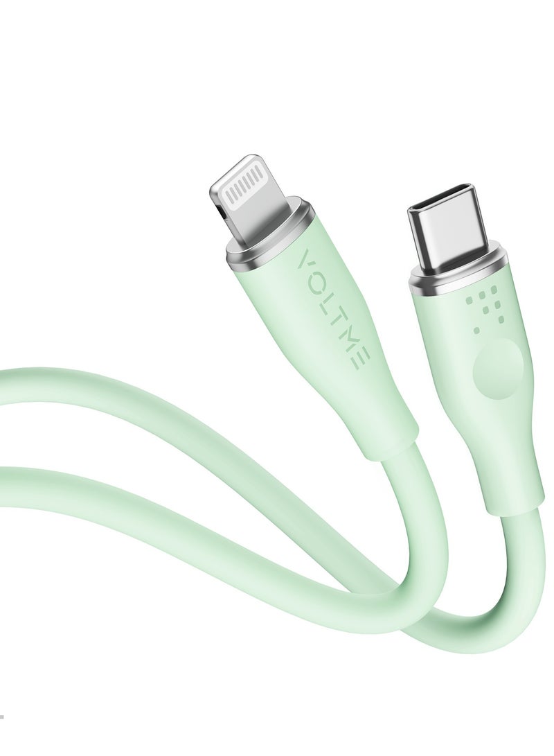 VOLTME 30W USB-C to Lightning Cable 1.2m – Fast Charging PD 3A iPhone Cable, High-Speed Data Sync, Durable Reinforced Tangle-Free Zinc-Alloy Connector, Type-C to Lightning Cable, Compatible with iPhone 14/14 Pro/14 Pro Max, iPhone 13/13 Pro/13 Pro Max, iPhone 12/12 Pro/12 Pro Max, iPhone 11/11 Pro, iPhone X/XS/XR, iPhone 8/8 Plus, iPad, AirPods – Green - Image 1