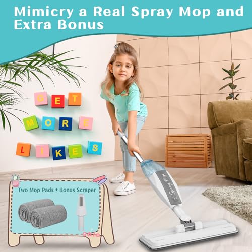 EP EXERCISE N PLAY Toddler Mop that Really Works Kids Spray Mop Mini Size Cleaning Toy Set Interactive Pretend Play Montessori Toys Gift for Toddlers Boys Girls - Image 5