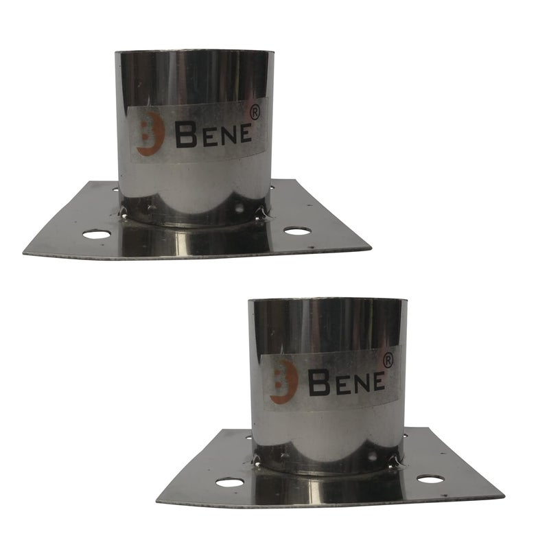 Bene حامل ضوء البوابة، فولاذ مقاوم للصدأ، حامل معدني لضوء البوابة، تركيبات ضوء خارجية، SS، مربع، ‎9 × 9 × 5 سنتيمتر، عبوة من 2 - Image 1