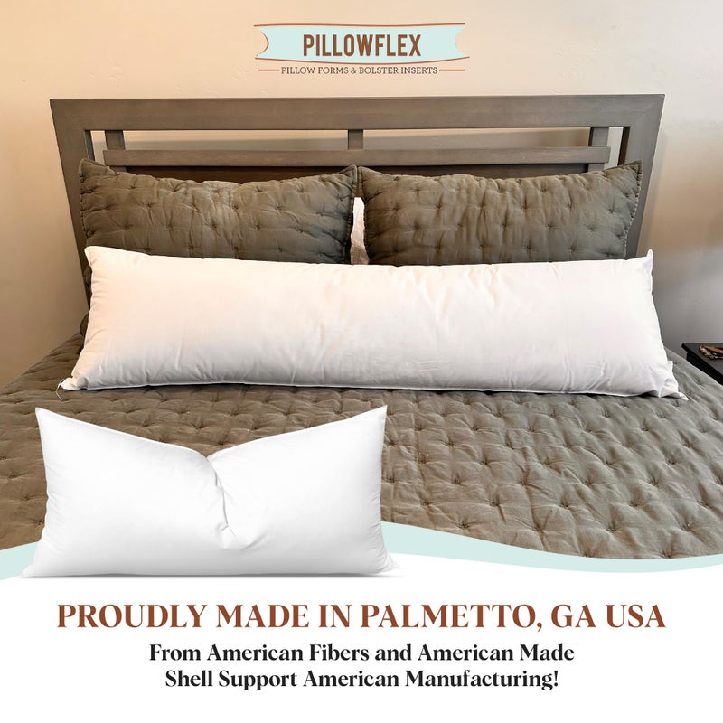 Pillowflex Synthetic Down Pillow Insert - 20x30 Down Alternative Pillow, Ultra Soft Queen Bed Sleeping Pillow, Large Rectangle Sham - 1 Decorative Pillow Form - Image 3