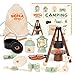 KOALA DIARY Kids Camping Toys Set Pretend Play Camping Set with Food Toy Spray Stove Oil Lantern Binoculars Compass Tableware Watch Storage Bag Birthday for Ages 3 - Image 4