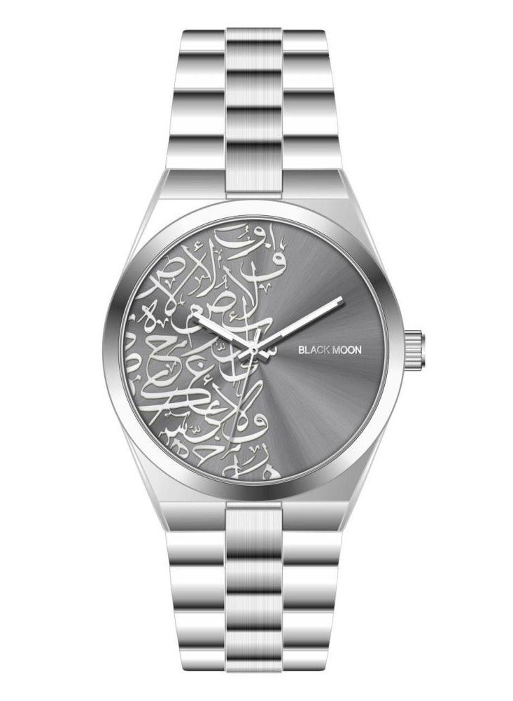 بلاك مون ساعة بلاك مون للرجال باللون الرمادي