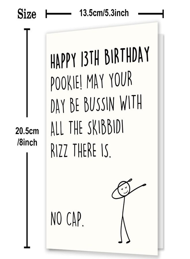 IDU Funny 13th Birthday Card for Boys Girls,13 Year Old Birthday Gifts & Decorations for Son Daughter Nephew Niece,Hilarious 13th Birthday Card for Teenagers with Gen Z Slang Meme-Inspired Design - Image 3