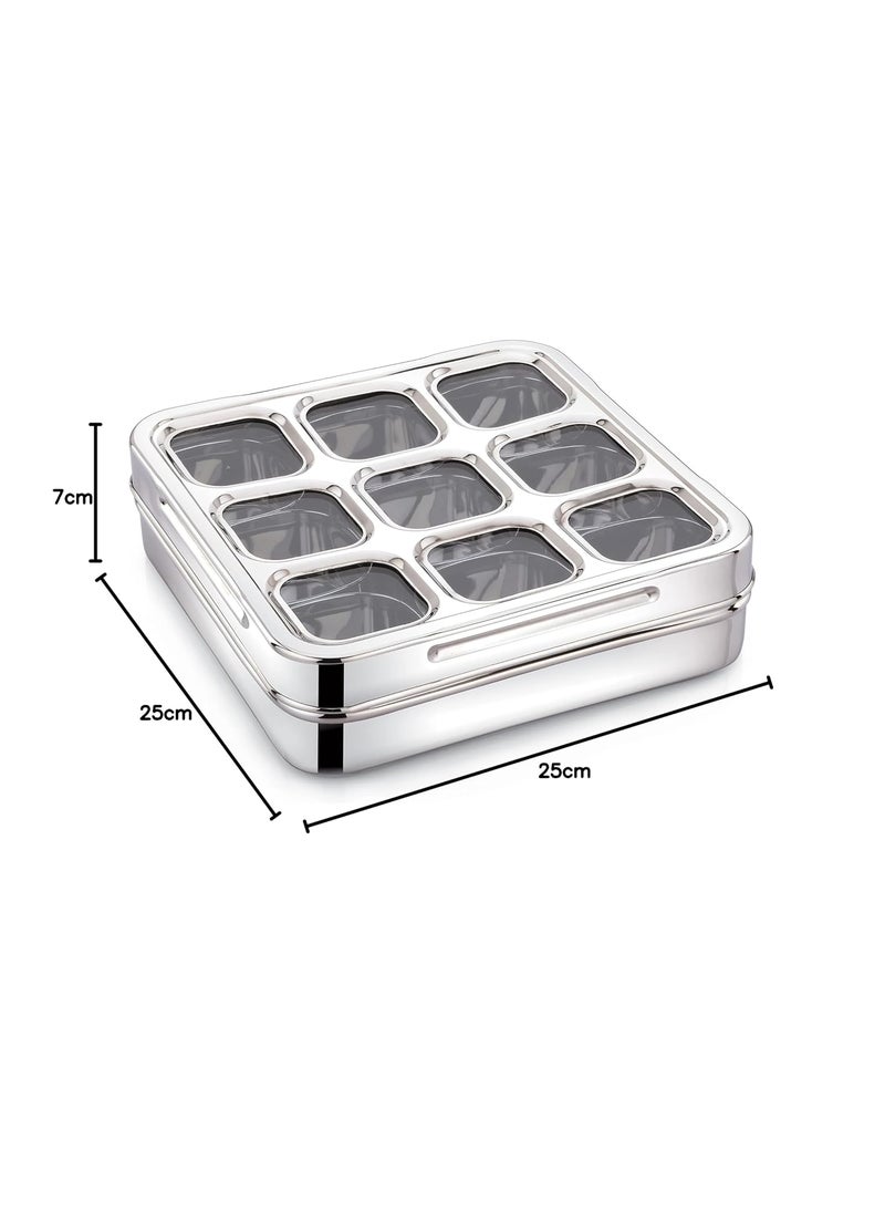 Expresso Expresso Stainless Steel Masala (Spice) Box/Dabba/Organiser (Square)  - Image 5