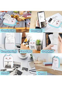 Mini Pocket Printer, Bluetooth Thermal Printer with USB Cable and 5 Rolls Printing Paper, Portable Printer for Note Photo Label Receipt - pzsku/Z68476365716FC661D5F7Z/45/_/1723165253/b1c66945-38c4-4065-a36a-f052e19e5264