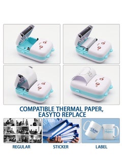 Mini Pocket Printer, Bluetooth Thermal Printer with USB Cable and 5 Rolls Printing Paper, Portable Printer for Note Photo Label Receipt - pzsku/Z68476365716FC661D5F7Z/45/_/1723165334/371c839a-4665-4ac7-bc0c-5ef2f7645aff