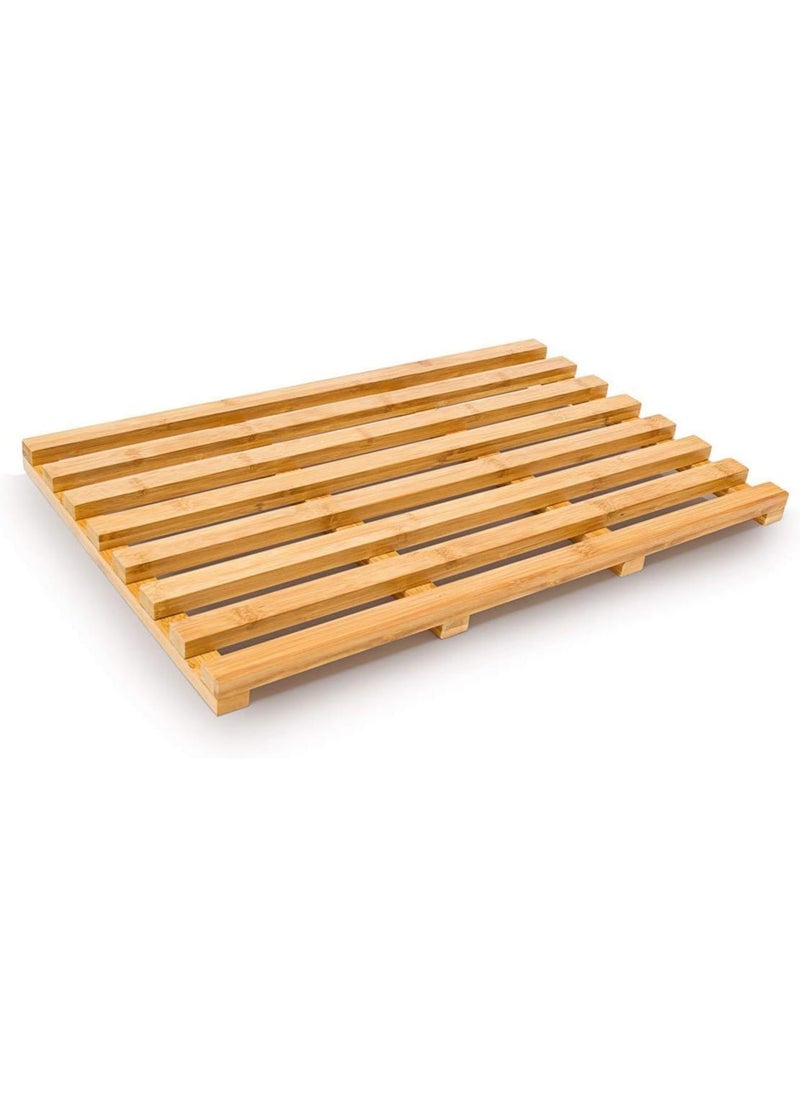 Generic - Wooden Bamboo Rug (TBH 36.5 x 56.5 x 3) Bath Mat Wooden Grate Shower Mat Bath Mat - Image 1