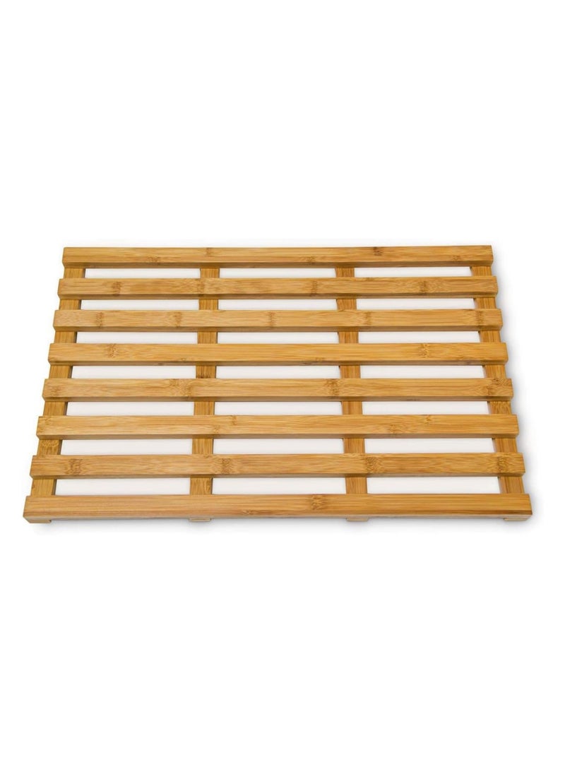 Generic - Wooden Bamboo Rug (TBH 36.5 x 56.5 x 3) Bath Mat Wooden Grate Shower Mat Bath Mat - Image 1