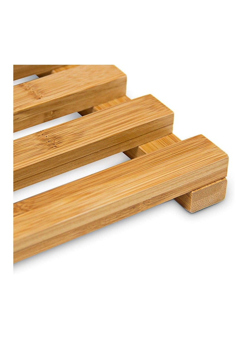 Generic - Wooden Bamboo Rug (TBH 36.5 x 56.5 x 3) Bath Mat Wooden Grate Shower Mat Bath Mat - Image 1