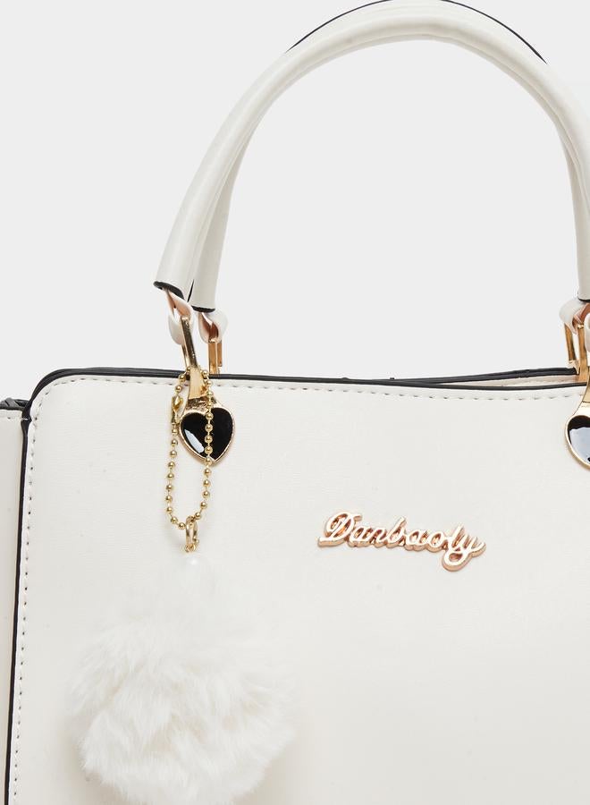 Styli Solid Dual Handles Handbag with Purse Set - Image 3