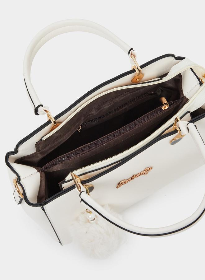 Styli Solid Dual Handles Handbag with Purse Set - Image 4