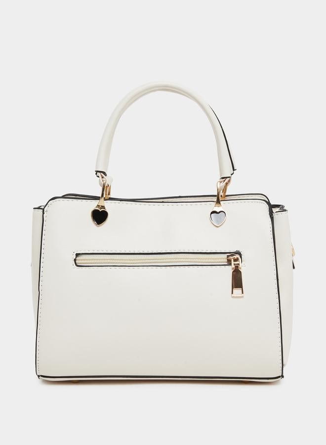 Styli Solid Dual Handles Handbag with Purse Set - Image 2