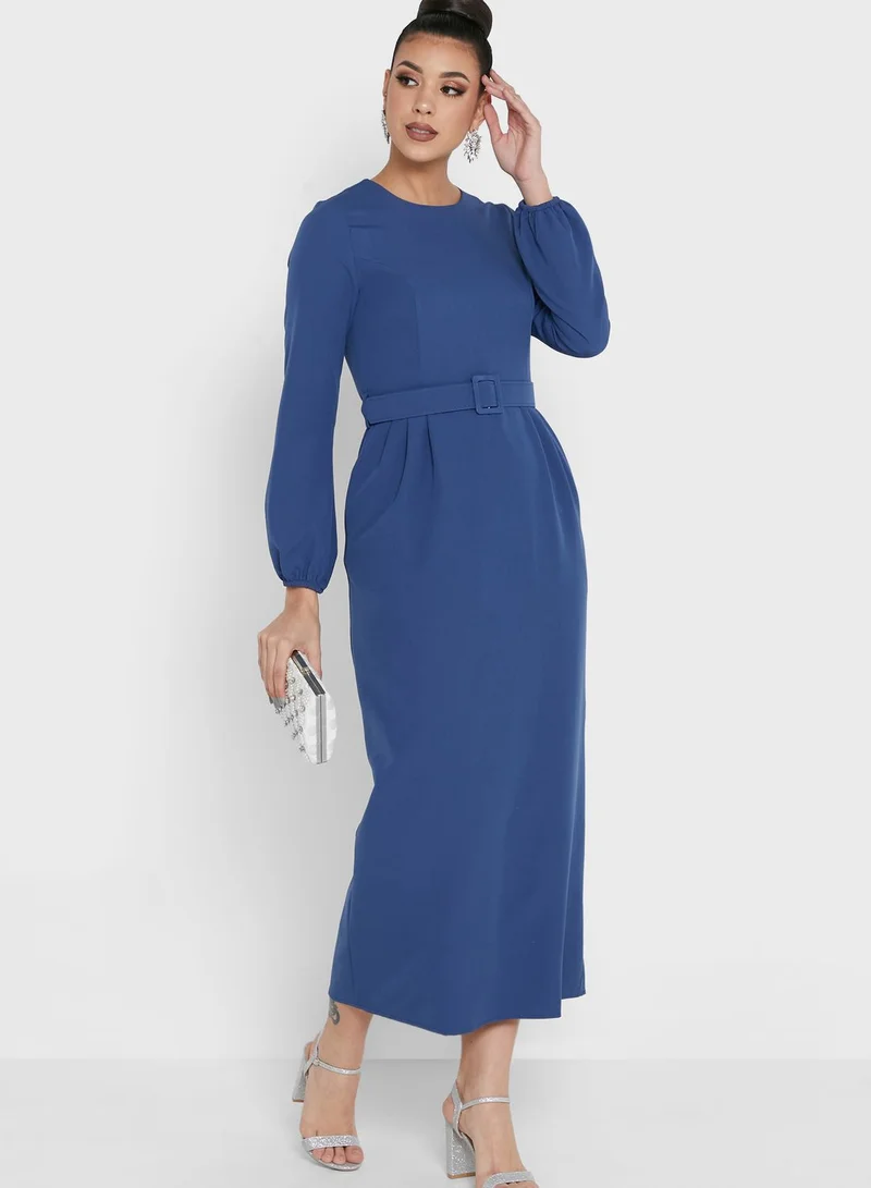 Khizana Belted Shift Dress