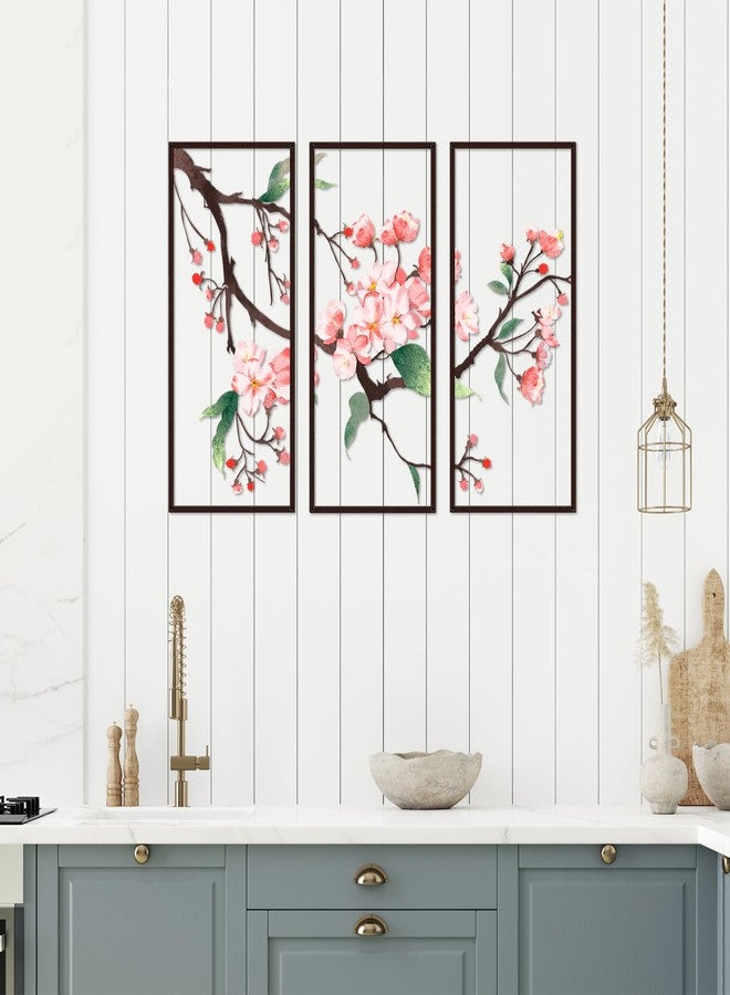 Resama 3 Pcs Black Metal Flower Wall Art - Minimalist Floral Sculpture, Modern Aesthetic Decor for Bedroom, Living Room, Bathroom & Office, Ink-style Begonia Flowers Hanging Decoration (28x17in) - Image 3