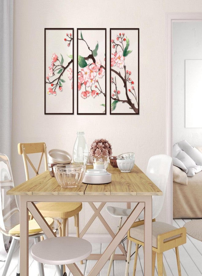 Resama 3 Pcs Black Metal Flower Wall Art - Minimalist Floral Sculpture, Modern Aesthetic Decor for Bedroom, Living Room, Bathroom & Office, Ink-style Begonia Flowers Hanging Decoration (28x17in) - Image 2
