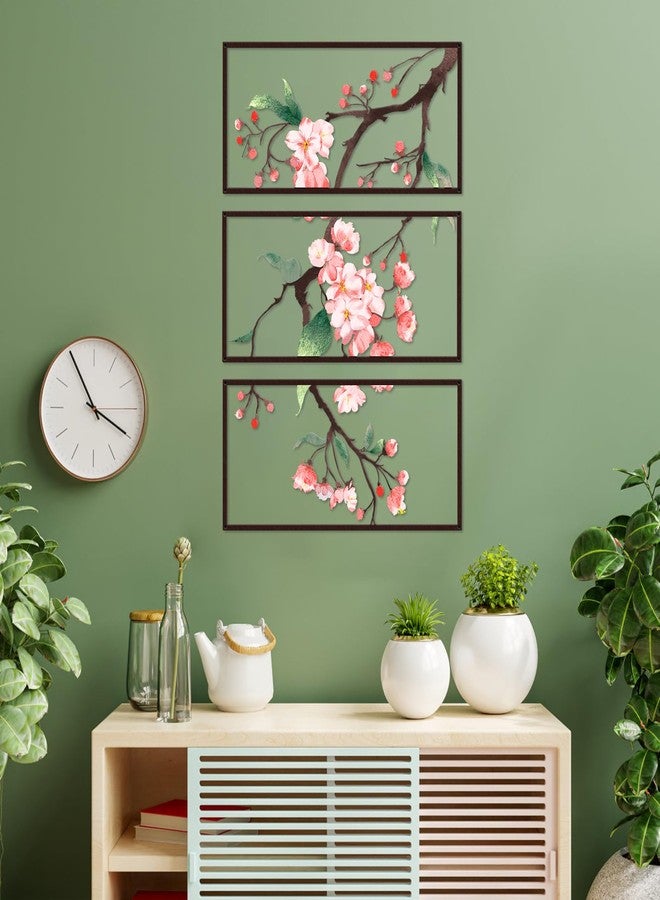 Resama 3 Pcs Black Metal Flower Wall Art - Minimalist Floral Sculpture, Modern Aesthetic Decor for Bedroom, Living Room, Bathroom & Office, Ink-style Begonia Flowers Hanging Decoration (28x17in) - Image 4