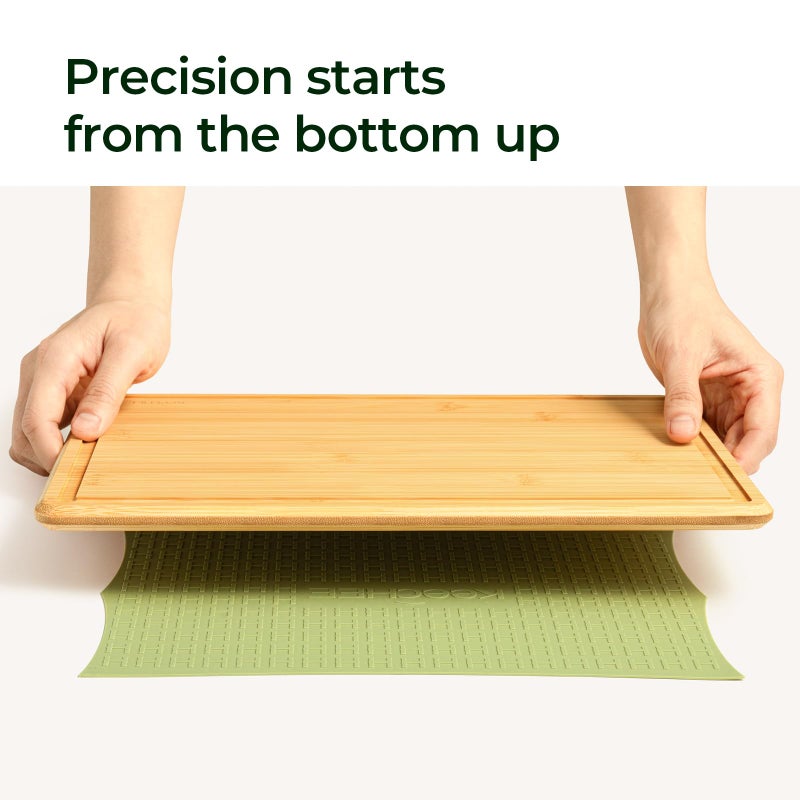Keechee Cutting Board with Non-slip Mat, Bamboo Cutting Board for Kitchen Meal Prep & Serving - Wood Serving Board Set with Deep Juice Groove Ideal Kitchen Gifts - Image 2
