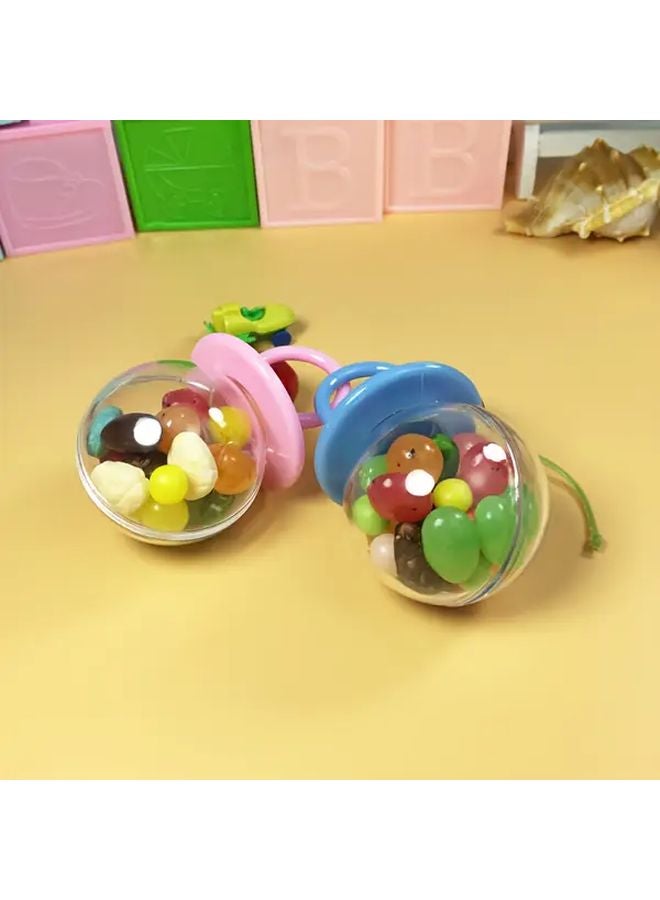 Pink Customized Party Gift Boxes 20pcs For Weddings Baby Pacifier And Ring Themes - Image 4