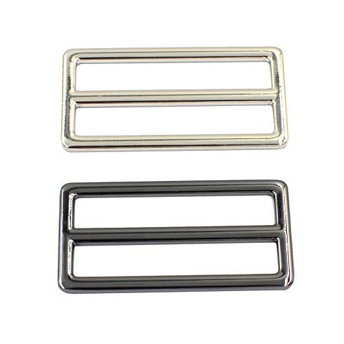 DGOL 2 inch Slider Webbing Strap Tri Glide Buckles Zinc Alloy Tri-glide Buttons Fasteners 10pcs (GUNMETAL) - Image 5
