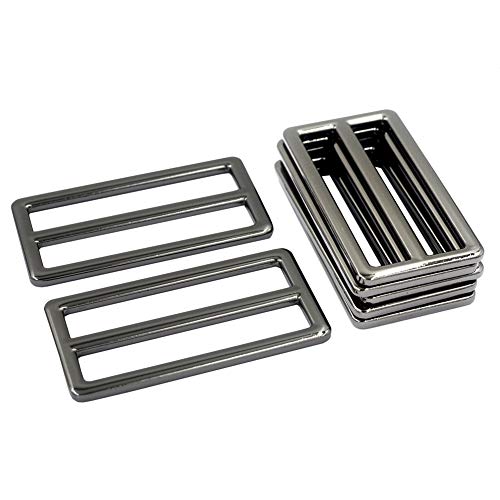 DGOL 2 inch Slider Webbing Strap Tri Glide Buckles Zinc Alloy Tri-glide Buttons Fasteners 10pcs (GUNMETAL) - Image 1