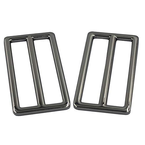DGOL 2 inch Slider Webbing Strap Tri Glide Buckles Zinc Alloy Tri-glide Buttons Fasteners 10pcs (GUNMETAL) - Image 3