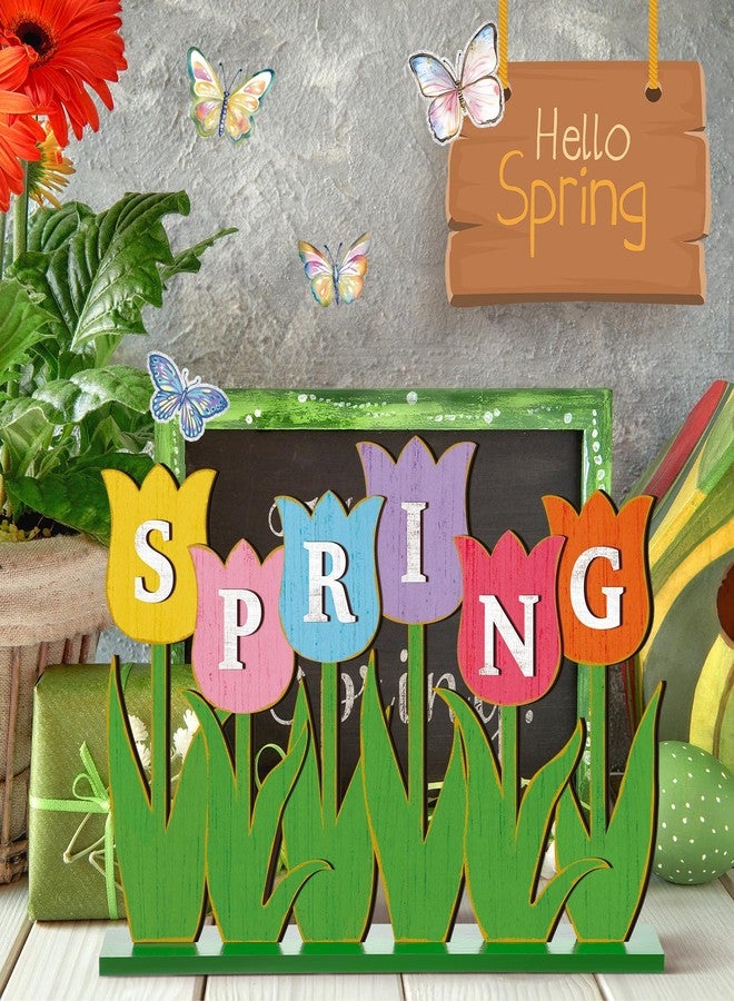 Yuntau Wooden Tulips Table Decorations Spring Flowers Table Centerpieces Rustic Farmhouse Tulips Tiered Tray Decor for Home Spring Easter Wedding Anniversary Party Tabletop Decoration - Image 5