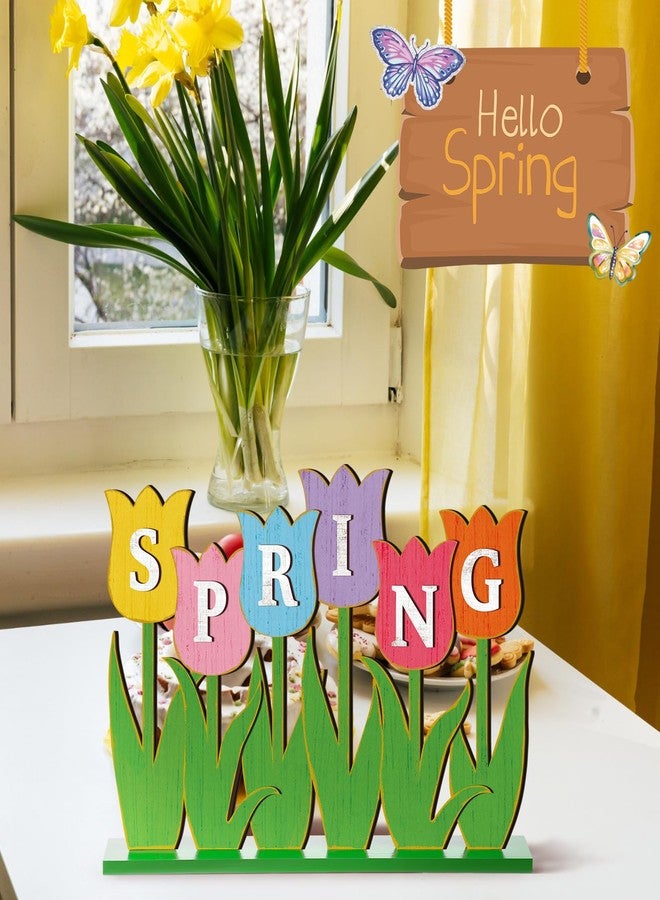 Yuntau Wooden Tulips Table Decorations Spring Flowers Table Centerpieces Rustic Farmhouse Tulips Tiered Tray Decor for Home Spring Easter Wedding Anniversary Party Tabletop Decoration - Image 4