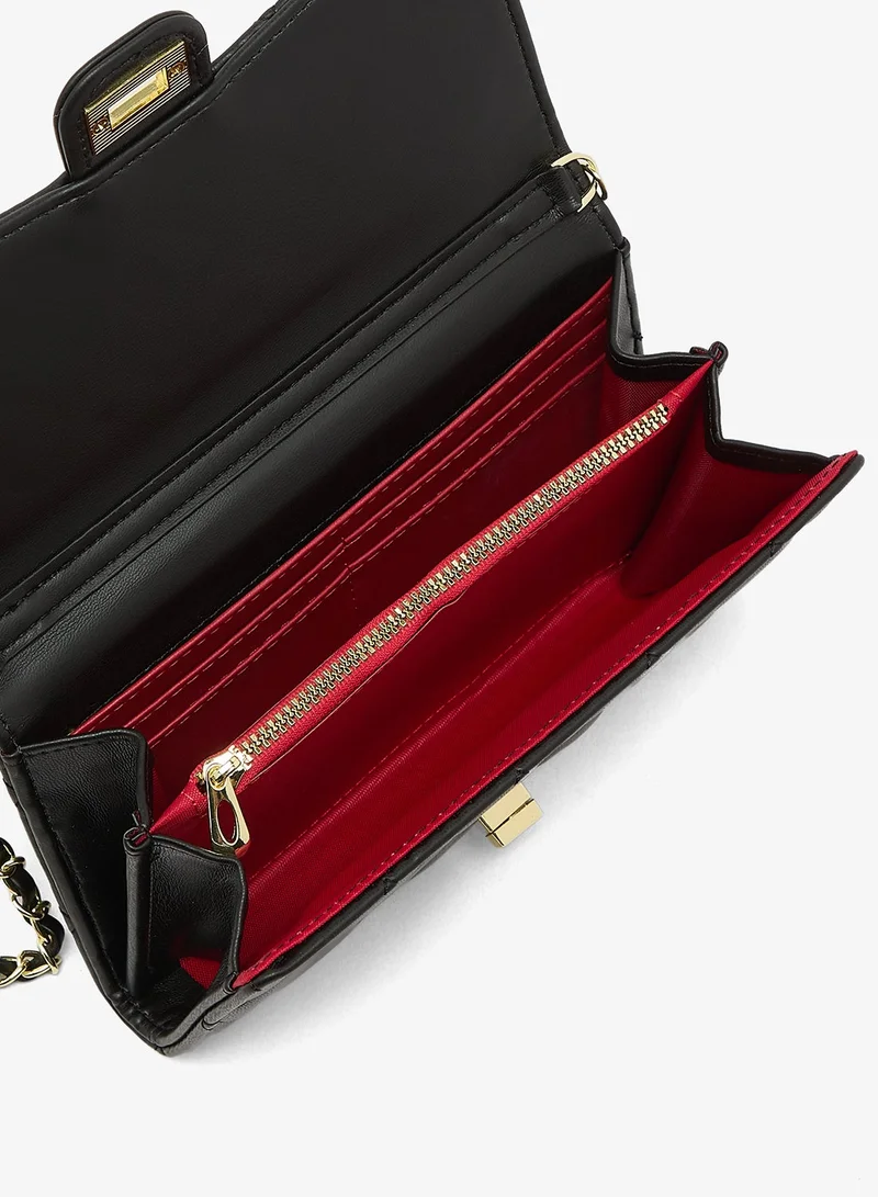 Ella  Black Quilted Crossbody With Gold Accent And Chain for Women | Best Price UAE