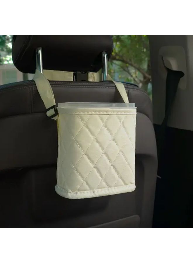 2 In 1 Removable Leak Proof Car Trash Can With Lid Black Automotive Garbage Bin - Image 4