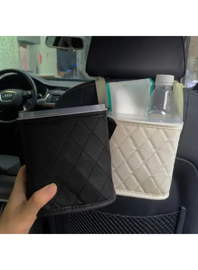 2 In 1 Removable Leak Proof Car Trash Can With Lid Black Automotive Garbage Bin - Image 5