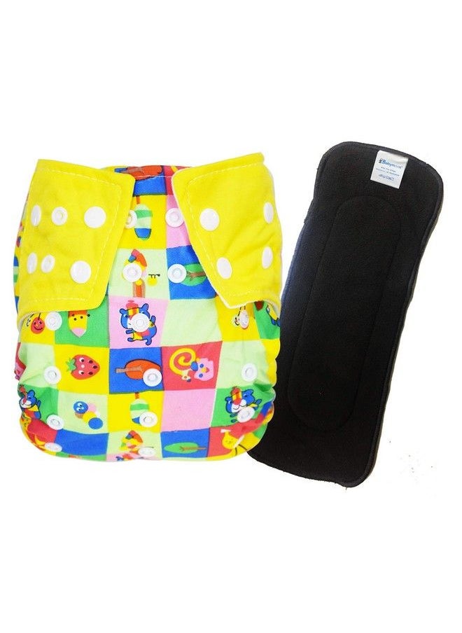 BabyMoon (Set Of 2) 1 Cloth Diaper With 5Layers Charcoal Bamboo Insert) Premium Adjustable Reusable Washable Cloth Diaper For Babies  - Image 1