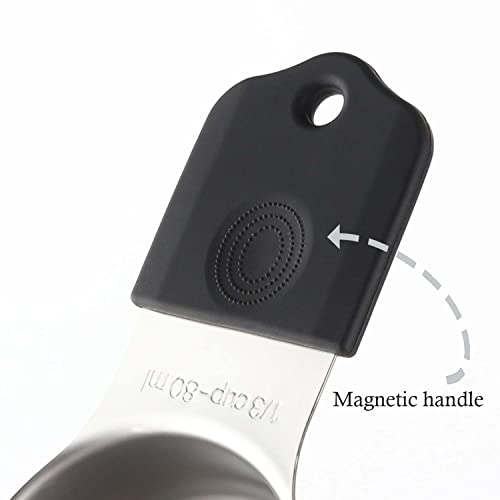 X-zrew Magnetic Measuring Cups Set Stainless Steel Heavy Duty Metal Measuring Cups for Dry and Liquid Ingredients (black) - Image 4