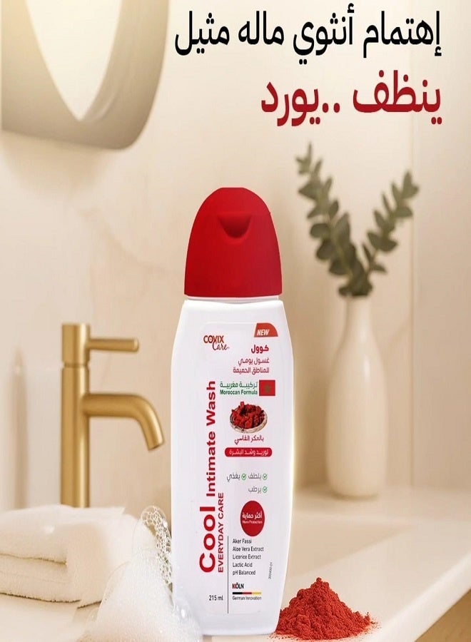 covix care Cool Intimate Wash Everyday Care With Aker Fassi Extract - 215ml - Image 3