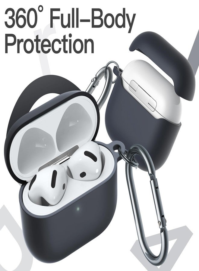 JETech Upgraded Silicone Case Cover for AirPods 4th Generation (2024) with Keychain, Hard PC Interior, Shockproof Protective Skin Shell, Front LED Visible (Black) - Image 5