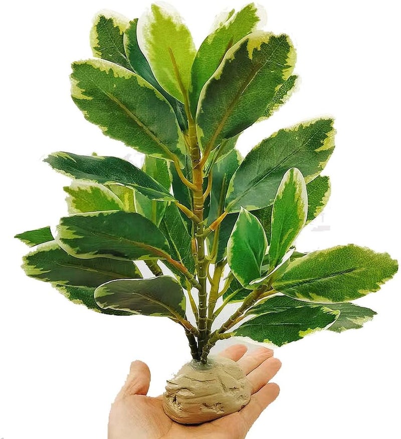 KERUIDENG Reptile Plants Terrarium Artificial Leaves Reptile Tank Decorations for Bearded Dragon Lizard Snake Geckos Chameleon Amphibian Habitat Terrarium Decor - Image 1