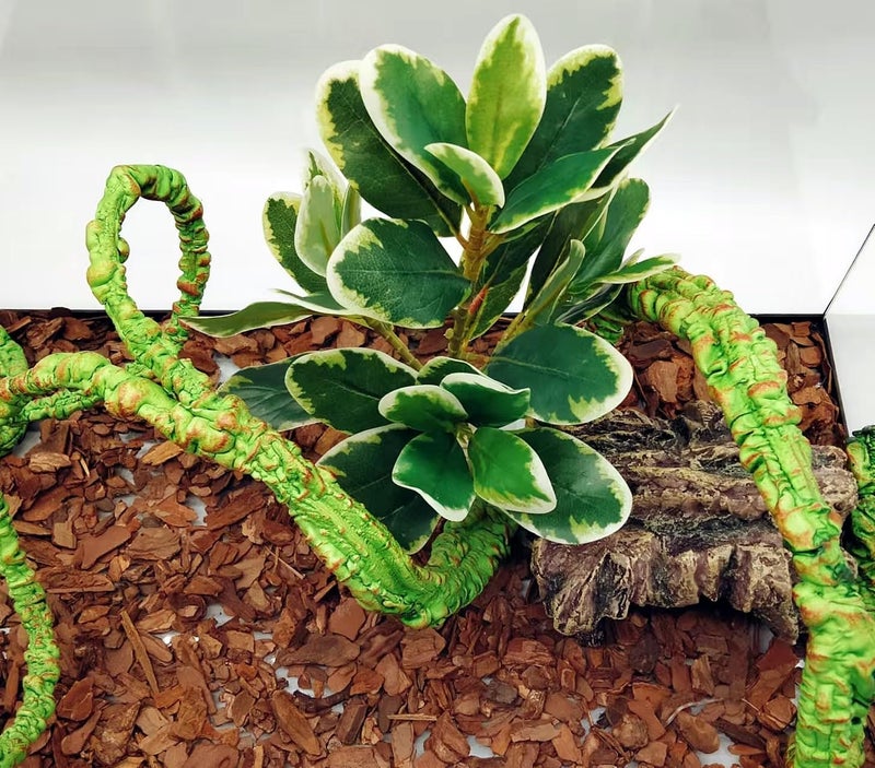 KERUIDENG Reptile Plants Terrarium Artificial Leaves Reptile Tank Decorations for Bearded Dragon Lizard Snake Geckos Chameleon Amphibian Habitat Terrarium Decor - Image 4