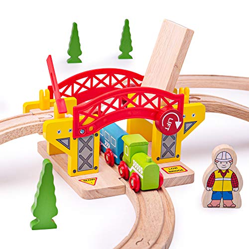 Bigjigs Rail جسر الرفع من بيج جigs | نموذج معلق لتوسيع مجموعة السكك الحديدية الخشبية | ملحقات المسار لقطار الألعاب الخشبي | هدايا مثالية للأطفال من عمر 3 سنوات فما فوق | أدوات تعليمية مناسبة للأطفال الصغار - Image 5