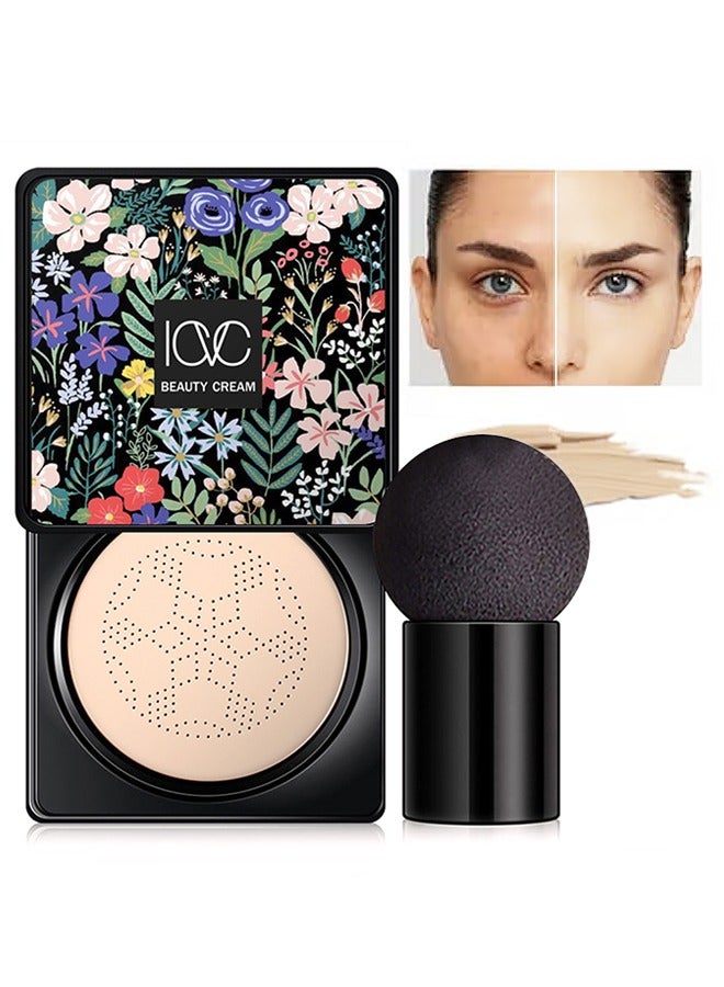 ICVC Beauty Cream-Cushion Foundation Air Cushion Primer Makeup Concealer Natural Long Lasting BB Cream,Beauty Cream Foundation Moisturizing Cushion Makeup for Women Girls #IVORY - Image 1