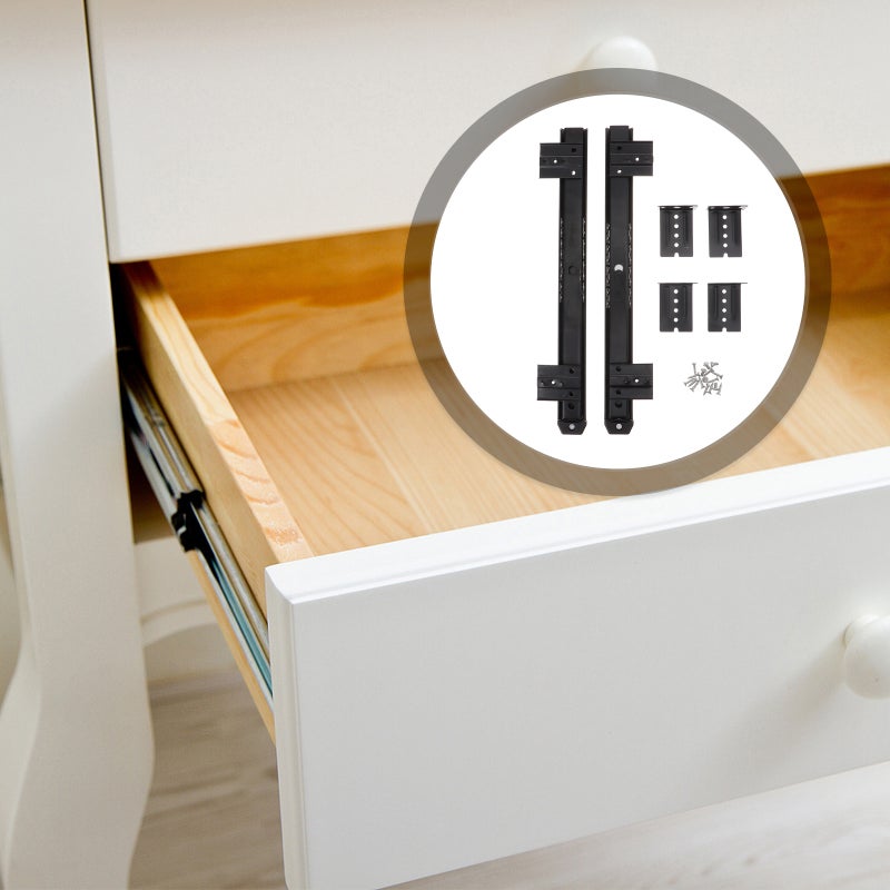 2pcs Drawer Slide Rail Sliding Rail Drawer Slide Quiet Drawer Slides with Parts - Image 3