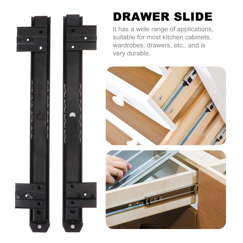 2pcs Drawer Slide Rail Sliding Rail Drawer Slide Quiet Drawer Slides with Parts - Image 5