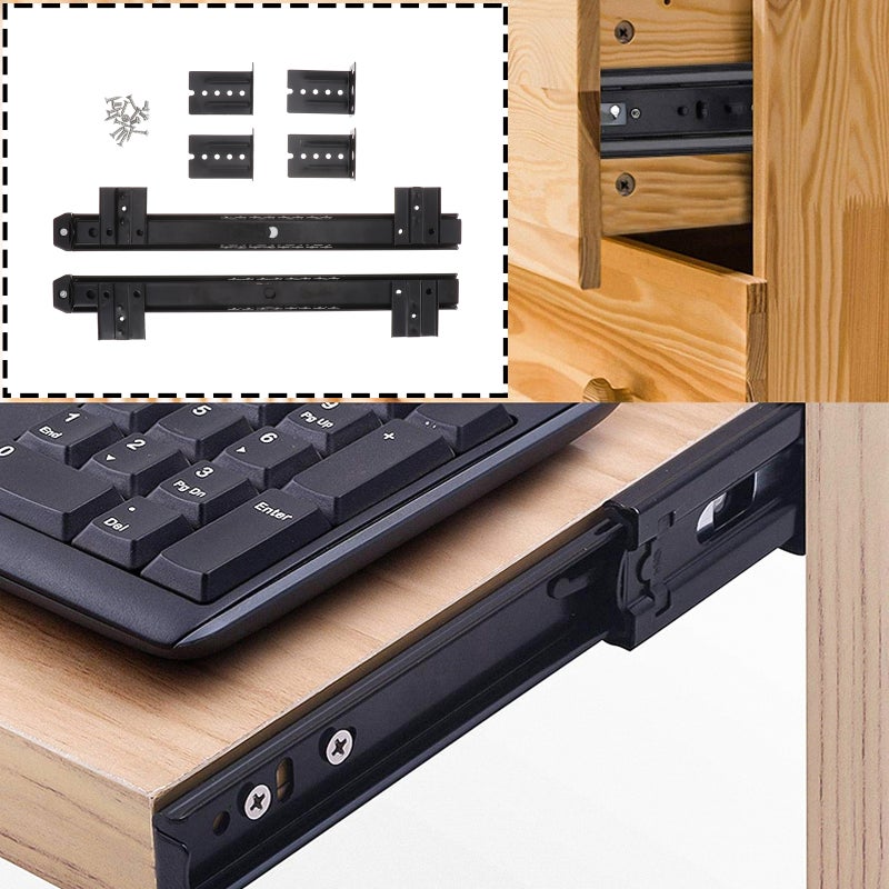 2pcs Drawer Slide Rail Sliding Rail Drawer Slide Quiet Drawer Slides with Parts - Image 2