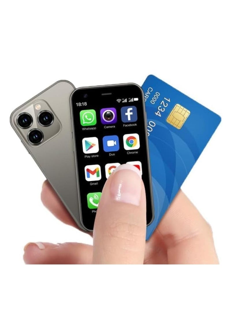 SOYES XS14 Pro Super Mini Mobile Small Size Phone Android Quad Core, Ultra Small Pocket Smartphone with 1000mAh Battery, Mini Mobile Autofocus Camera Ultra Small Pocket Student Children Men and Women Titanium Silver - Image 2