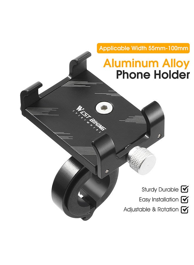 WEST BIKING MobilePhone Holder Bicycle MobilePhone Navigation Fixed Bracket Bike Handlebar Aluminum Alloy MobilePhone Rack SmartPhone Support  - Image 3