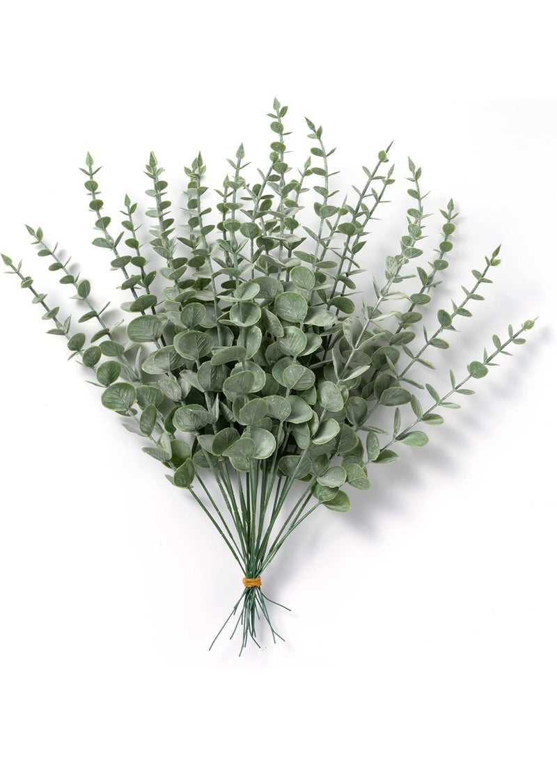AIWANTO 24PCS Artificial Eucalyptus Stems Real Touch Grey-Green Leaves for Bouquets, Wedding Decor, Flower Arrangements & Home Decoration  - Image 1