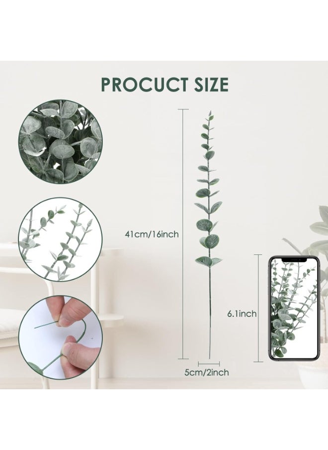 AIWANTO 24PCS Artificial Eucalyptus Stems Real Touch Grey-Green Leaves for Bouquets, Wedding Decor, Flower Arrangements & Home Decoration  - Image 5