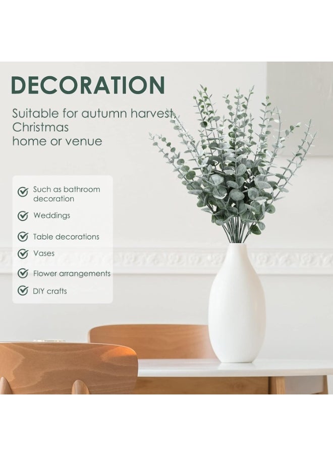 AIWANTO 24PCS Artificial Eucalyptus Stems Real Touch Grey-Green Leaves for Bouquets, Wedding Decor, Flower Arrangements & Home Decoration  - Image 4