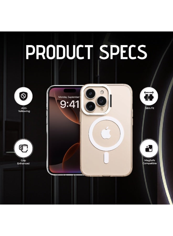 راكسوم جراب حماية شفاف لهاتف iPhone 16 Pro مزود بخاصية MagSafe، وزر تحكم بالكاميرا، وحامل مدمج، متوافق مع MagSafe، وحامل كاميرا مدمج. - Image 3