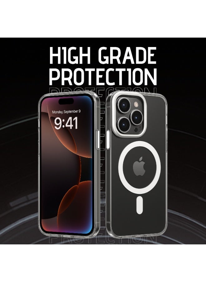 راكسوم جراب حماية شفاف لهاتف iPhone 16 Pro مزود بخاصية MagSafe، وزر تحكم بالكاميرا، وحامل مدمج، متوافق مع MagSafe، وحامل كاميرا مدمج. - Image 4