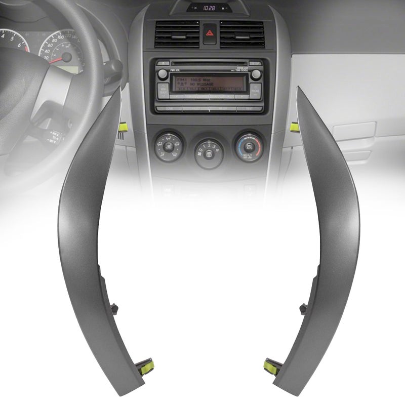 Shtuomoland 5543602330 Left Right Upper Side Central Dashboard Cover Strip Trim Fit for Oyota Corolla 20072009 Navigation Panel Frame Moulding Replacement for 5543502370Silver Grey - Image 3